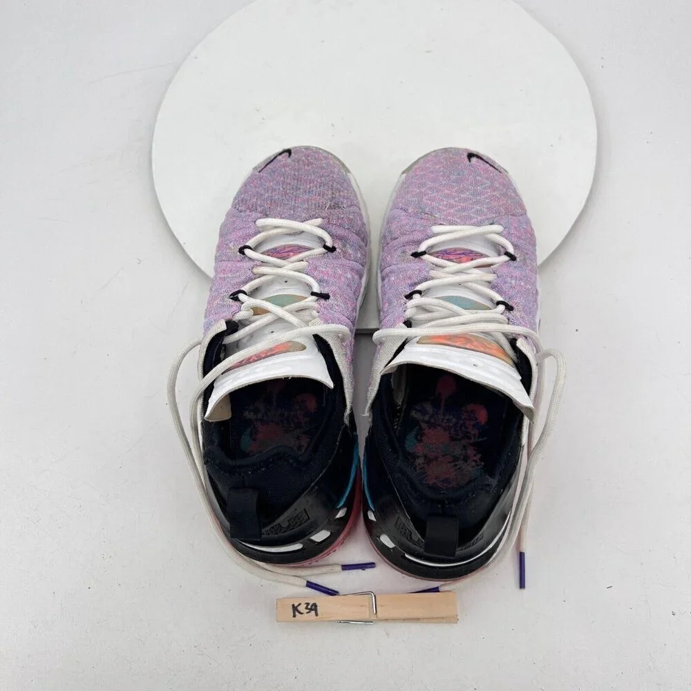 Nike LeBron 18 Youth Size 4.5Y Women 6 CW2760 900 Purple White Black Red Shoes